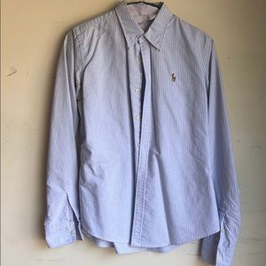 Light blue and white stripe button down